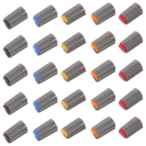 FOMIYES 25Pcs 6Mm D Shaft Plastic Control Knob Caps for Dj Controller and Amplifier Volume Adjustments