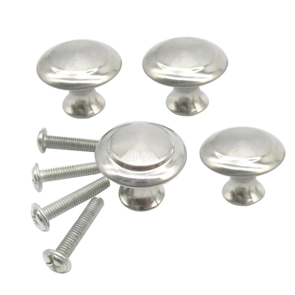 FOMIYES 25Pcs Round Knobs Handle Stainless Steel Drawer Knobs with Screws for Cabinet and Furniture