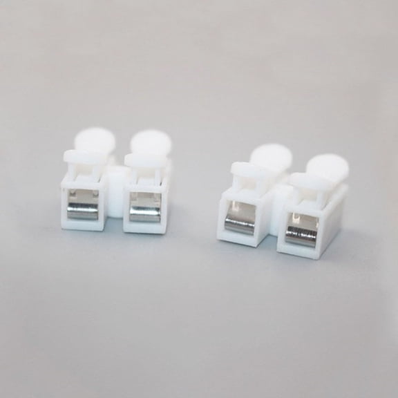 FOMIYES 26Pcs White Fast Spring Press Terminal Dual Row Wire Connector for Electrical and Power Wiring
