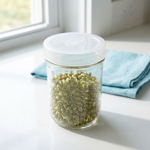 FOMIYES 28-Piece Jar Sprouting Lids Set with Fine Mesh Screen, Clear Plastic Covers for Seed Germination and Growing