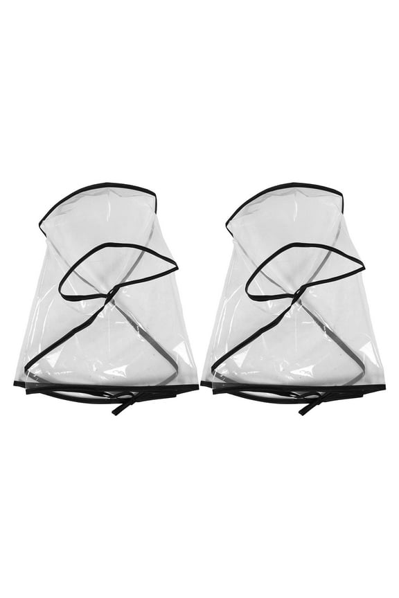 2PCS Clear Plastic Bonnet For Women Rain Hat Waterproof