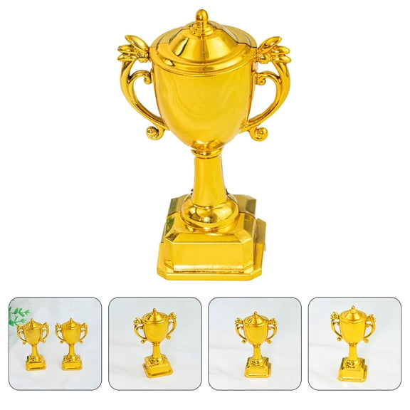 FOMIYES 2PCS Mini Trophy Cup Plastic Trophy Kids Birthday Party Supplies Cake Decorating Toy for Celebrations Events and Recognitions