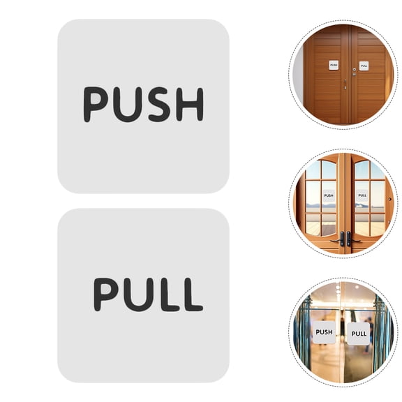FOMIYES Glass Door Push Push Pull Sticker Signs Acrylic White Facility Managers Hospital 2 Pairs