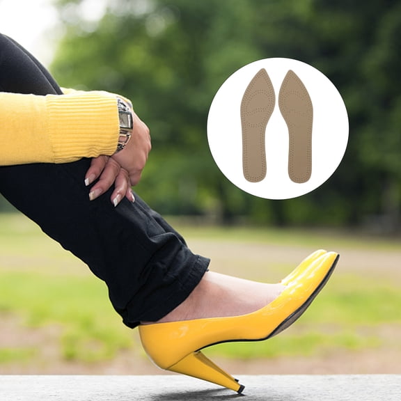 FOMIYES 2Pairs Detachable Insole for Heels Coffee Color Stable Flexible Shoe Mat