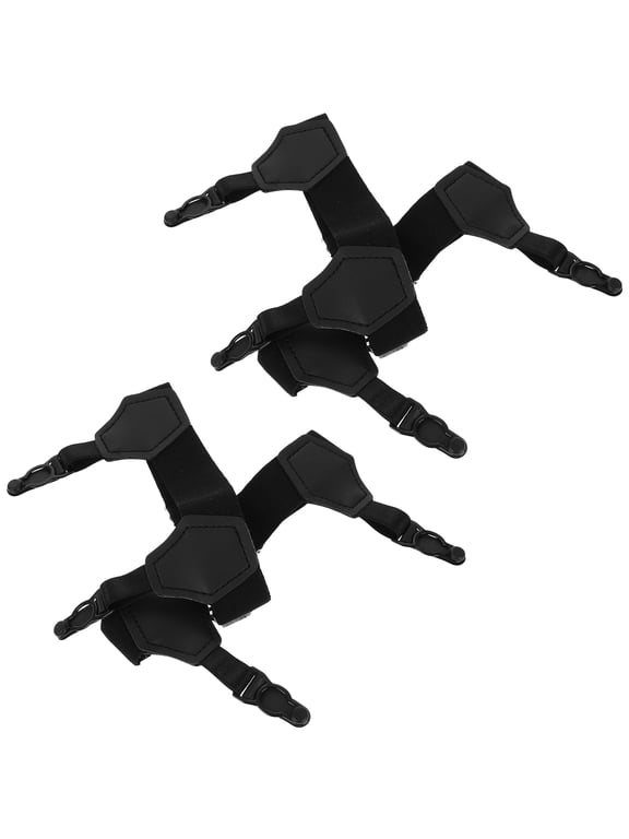 Black Sock Garters with Metal Clips for Wrinklefree Shirts 2Pairs