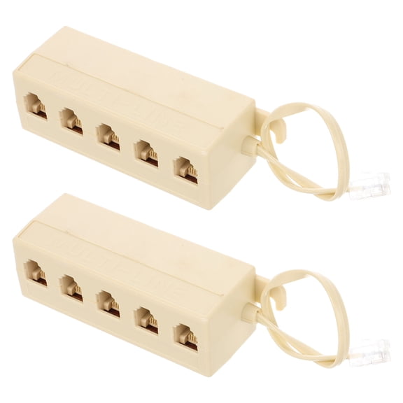 FOMIYES 2Pcs 6p4c Landline Jack Adapter Telephone Accessory for Multiple Device Connection