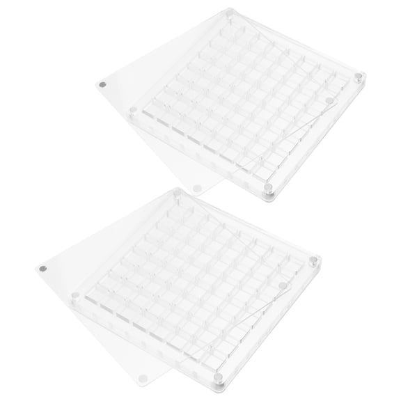 FOMIYES 2-Pack Multi-Grid Acrylic Seashell Display Box Case for Stone Specimens and Collectibles