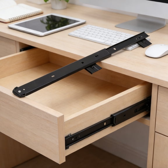 FOMIYES 2-Pack Heavy Duty Steel Keyboard Tray Slides Under Desk Mount for Office Workspace Black