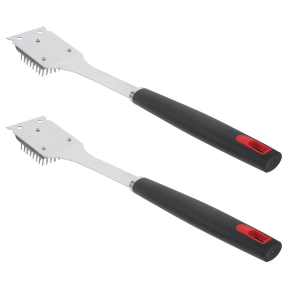 FOMIYES 2Pcs BBQ Scrubber Cleaning Brush Portable Stainless Steel Outdoor Equipment