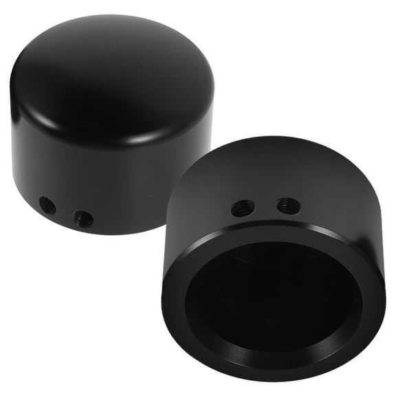 FOMIYES 2Pcs Black Aluminum Front Axle Wheel Cap for Car Easy Installation Mud and Stain Protection