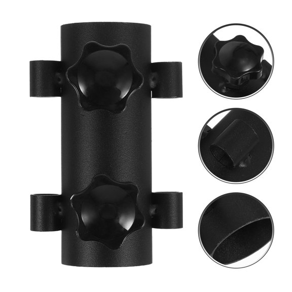 FOMIYES 2Pcs Black Awning Support Poles with High Strength Rods and Stable Base for Office Use