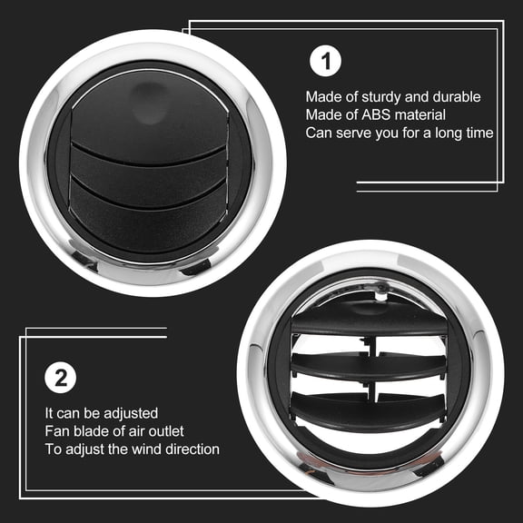 FOMIYES Round Air Conditioning Vent, Black ABS for Bus and Rv, Adjustable Wind Direction 2Pcs