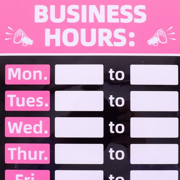 FOMIYES 2Pcs Business Opening Hours Sign Pink PVC Waterproof Adhesive for Store Door