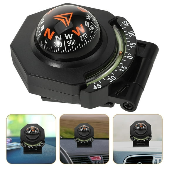 FOMIYES 2Pcs Car Compass Dashboard Mount Black with Inclinometer for Accurate Vehicle Direction