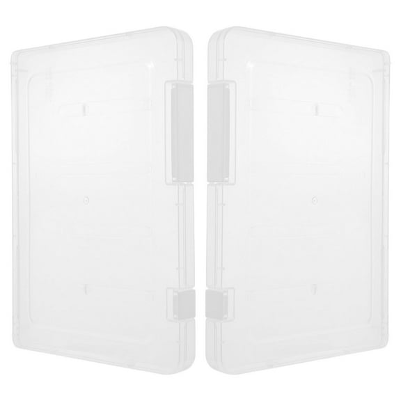 FOMIYES 2Pcs Clear Organizer Bins for Puzzles and Small Accessories Portable and Organized Cases