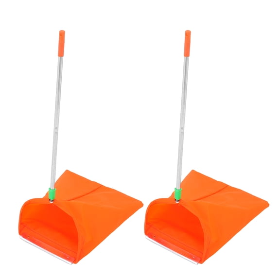 FOMIYES 2Pcs Commercial Yard Dustpan with Windproof Structure Lightweight Aluminum Orange for Outdoor Waste Collection