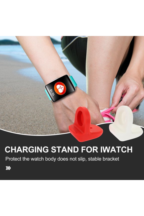 2Pcs Compact Silicone Smartwatch Stand Watch Charging Holder Assorted Colors for Desk