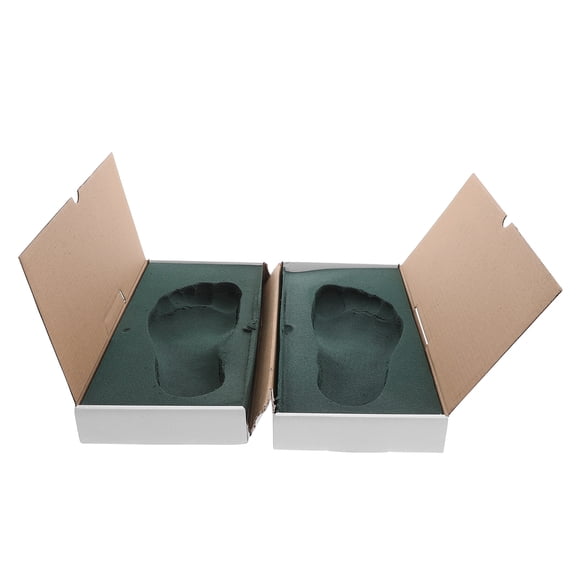 FOMIYES 2Pcs DIY Foot Impression Sponge Box for Custom Shoe Studios Accurate Footprint Mold