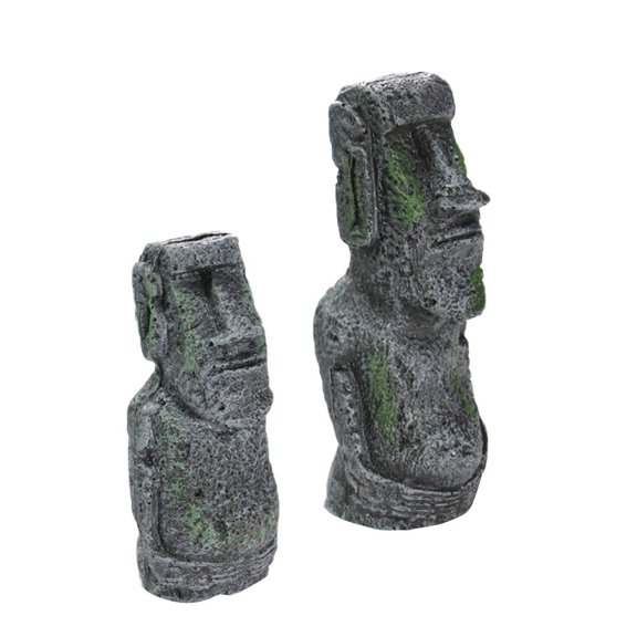 FOMIYES 2Pcs Dark Grey Resin Figure for Aquarium Decor Highly Detailed Fish Tank Ornament