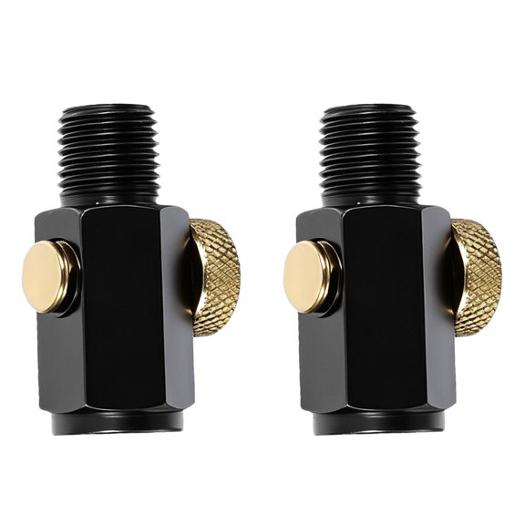 FOMIYES 2Pcs Durable Metal Airflow Control Valve Black Manual Lever for Pneumatic Tools