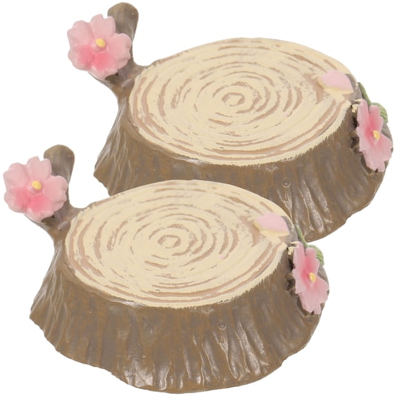 FOMIYES 2Pcs Creative Resin Tree Stump Ornament for Outdoor Garden and Bonsai Decor Use