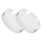 FOMIYES 2Pcs Elegant Transparent Crystal Paperweight Round Glass Block for Desk and Calligraphy Decoration