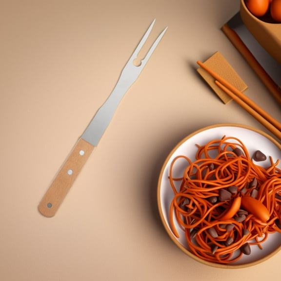 FOMIYES 2Pcs Ergonomic Design Stainless Steel Meat Fork for Grilling and Outdoor Camping