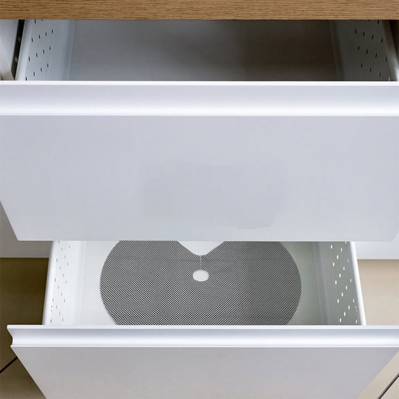 FOMIYES 2Pcs Lazy Susan Shelf Liners Black Non Slip Mats for Refrigerator Shelves