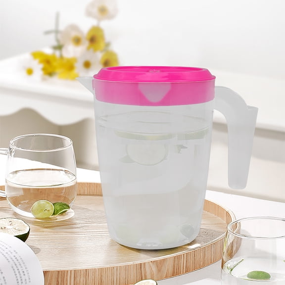 FOMIYES 2Pcs Fruit Water Pitcher Infuser Red with Lid for Refrigerator and Beverage Service