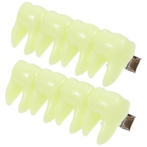 FOMIYES 2Pcs Green Plastic Tooth Hair Jaw Clips Decorative Hair Claws for Themed Events