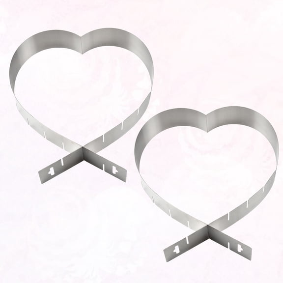 FOMIYES 2-Pack Heart Shaped Cake Pans Non-Stick Adjustable Baking Molds Easy Release for Home and Party Baking