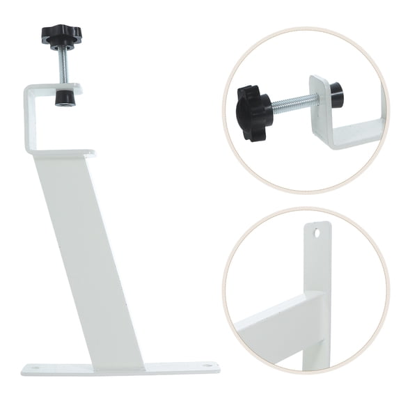 FOMIYES White Thickened Carbon Steel Clamp- Desk Shelf Bracket Ergonomic Support 2 Pieces