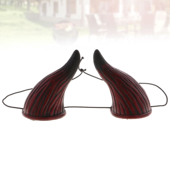 FOMIYES 2Pcs Horn Hair Headdress Headdress Dark Red Plastic Stage Props for Self-Treat