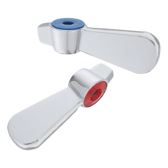 FOMIYES 2Pcs Hot Cold Water Tap Handles Metal Faucet Lever Replacement for Kitchen Laundry and Bath Use