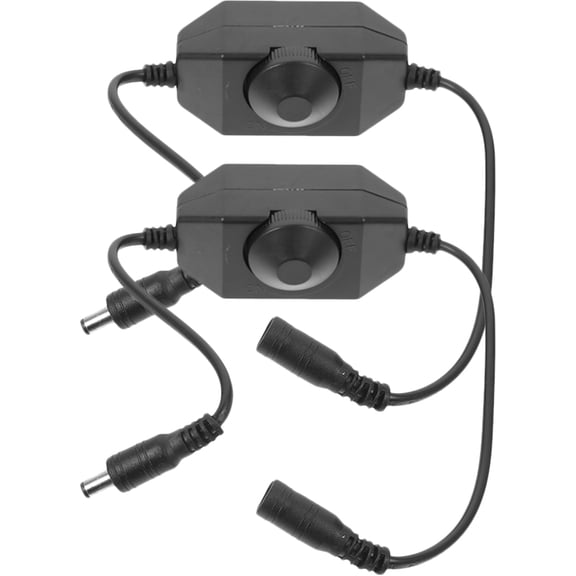 FOMIYES 2Pcs Inline LED Dimmer Switch Durable Plastic Black Compact Design for Under Cabinet Strip Lights
