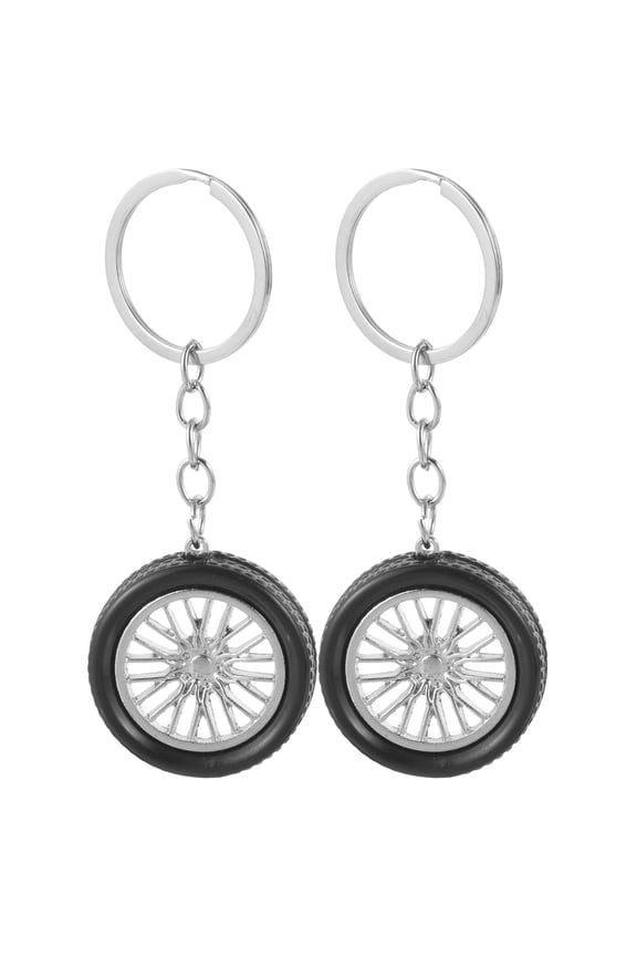 2Pcs Compact Tire Keychain for Car Keys Lightweight Key Chain for Everyday Use