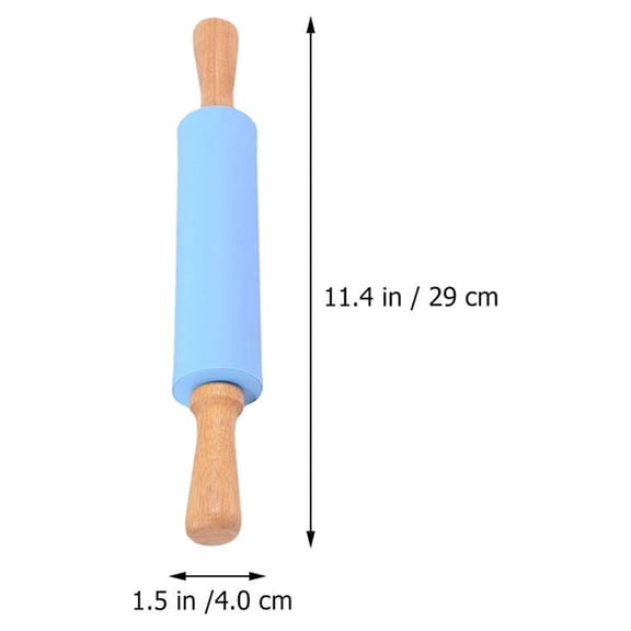 FOMIYES 2Pcs Kitchen Gadget Rolling Pin Orange Silicone Baking Roller Efficient Dough Rolling