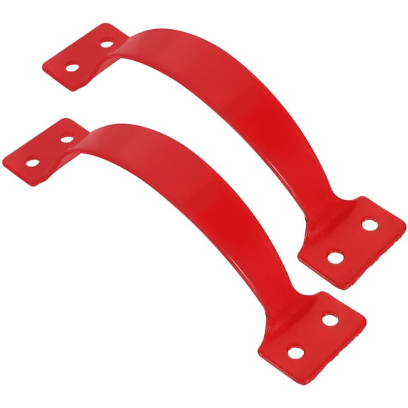 FOMIYES 2Pcs Ladder Handles Stainless Steel Red for Playroom Use 11.8x2.1x1.5in