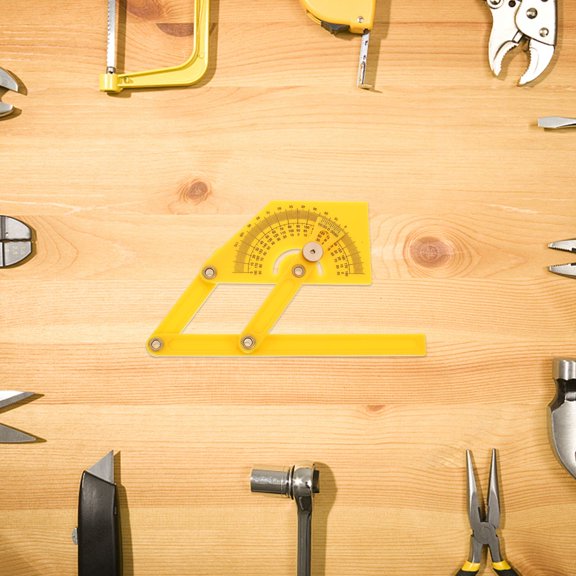 FOMIYES 2Pcs Lightweight Yellow Angle Gauge Tool with Ruler for Bevel Setting and Marking