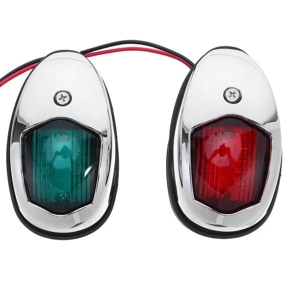 FOMIYES Boat Navigation Lights Plated Silver LED Water Resistant for Safe Boating 2Pcs