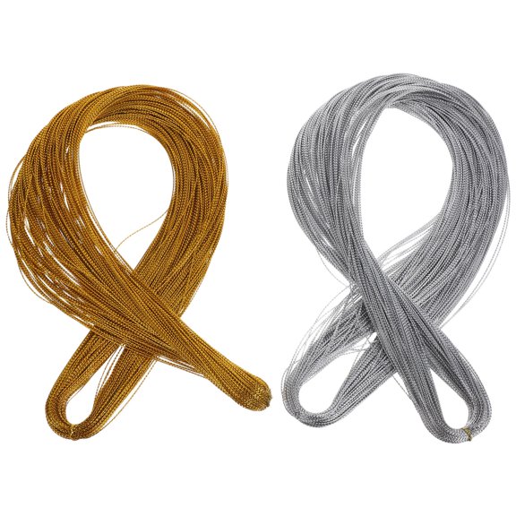 FOMIYES 2Pcs Assorted Color Metallic Cord for Crafting Jewelry and Holiday Decor