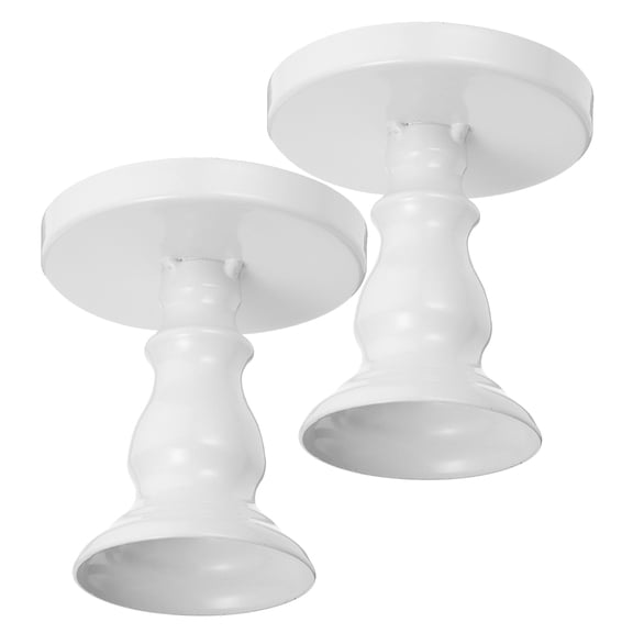 FOMIYES Set of 2 White Multi-Functional Cake Stands, Iron Alloy Dessert Display Trays for Parties and Events