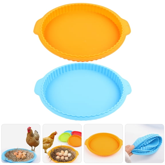 FOMIYES 2Pcs Multi Purpose Silicone Chicken Nesting Pads Washable Lightweight Bedding for Coop