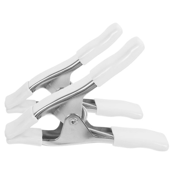 FOMIYES 2Pcs Nickel Plated Spring Clamps with PVC Protection for Backdrop and Home Use