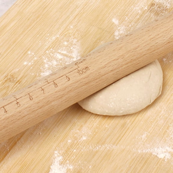 FOMIYES 2Pcs Non Stick Light Brown Wood Rolling Sticks for Baking Dumpling Dough and Pastry