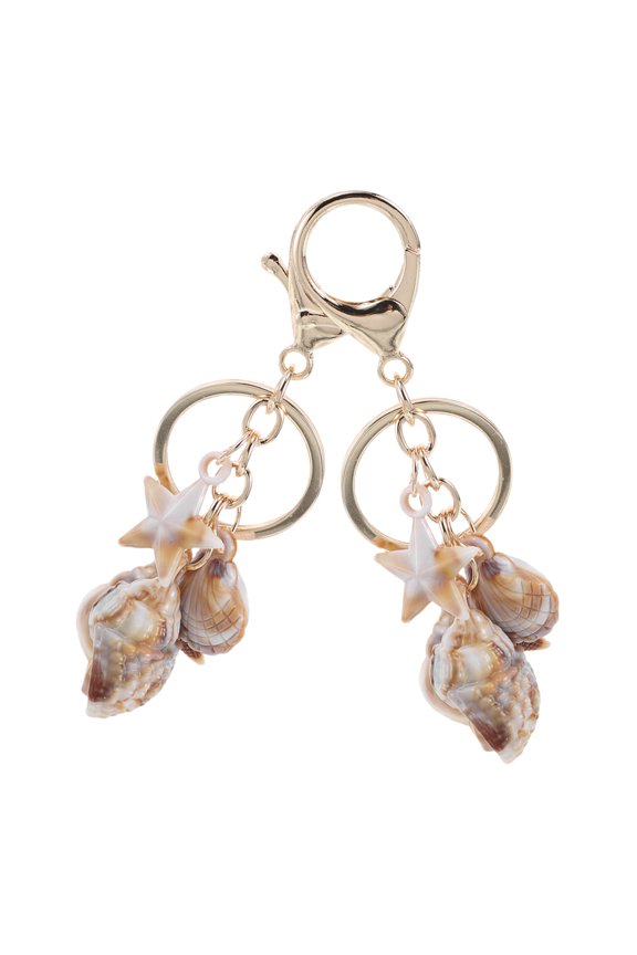 2-Pack Ocean Beach Keychains with Nautical Acrylic Shell Charms for Car, Home, and Bag Keys