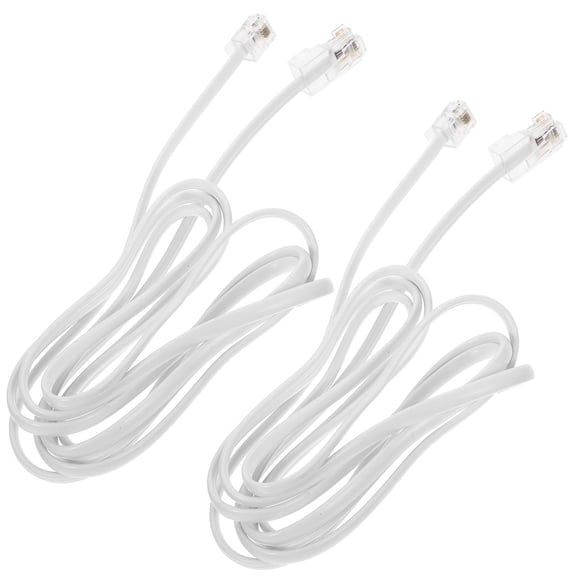 FOMIYES 2Pcs Phone Jack to Ethernet Adapter White PVC Cable with Stable Signal Transmission