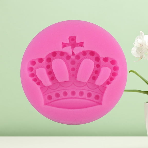 FOMIYES 2Pcs Crown Shaped Silicone Cake Mold Pink for Fondant Chocolate DIY Baking