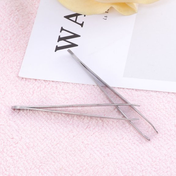 FOMIYES 2pcs Eyebrow Clip Tweezers for Hair Removal Stainless Steel Bevel