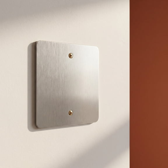 FOMIYES 2Pcs Plated Silver Stainless Steel Electrical Panel Covers Blank Wall Plate for Home Wiring